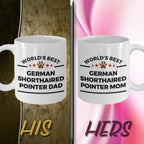 German Shorthaired Pointer Dog Dad and Mom Mug - Set of 2 - His and Hers