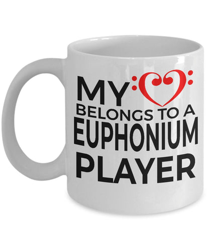 Euphonium Player Romantic Mug - My Heart Belongs to a Euphonium Player - Mallard Moon Gift Shop