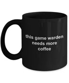 Game Warden Black Coffee Mug