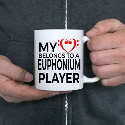 Euphonium Player Romantic Mug - My Heart Belongs to a Euphonium Player - Mallard Moon Gift Shop