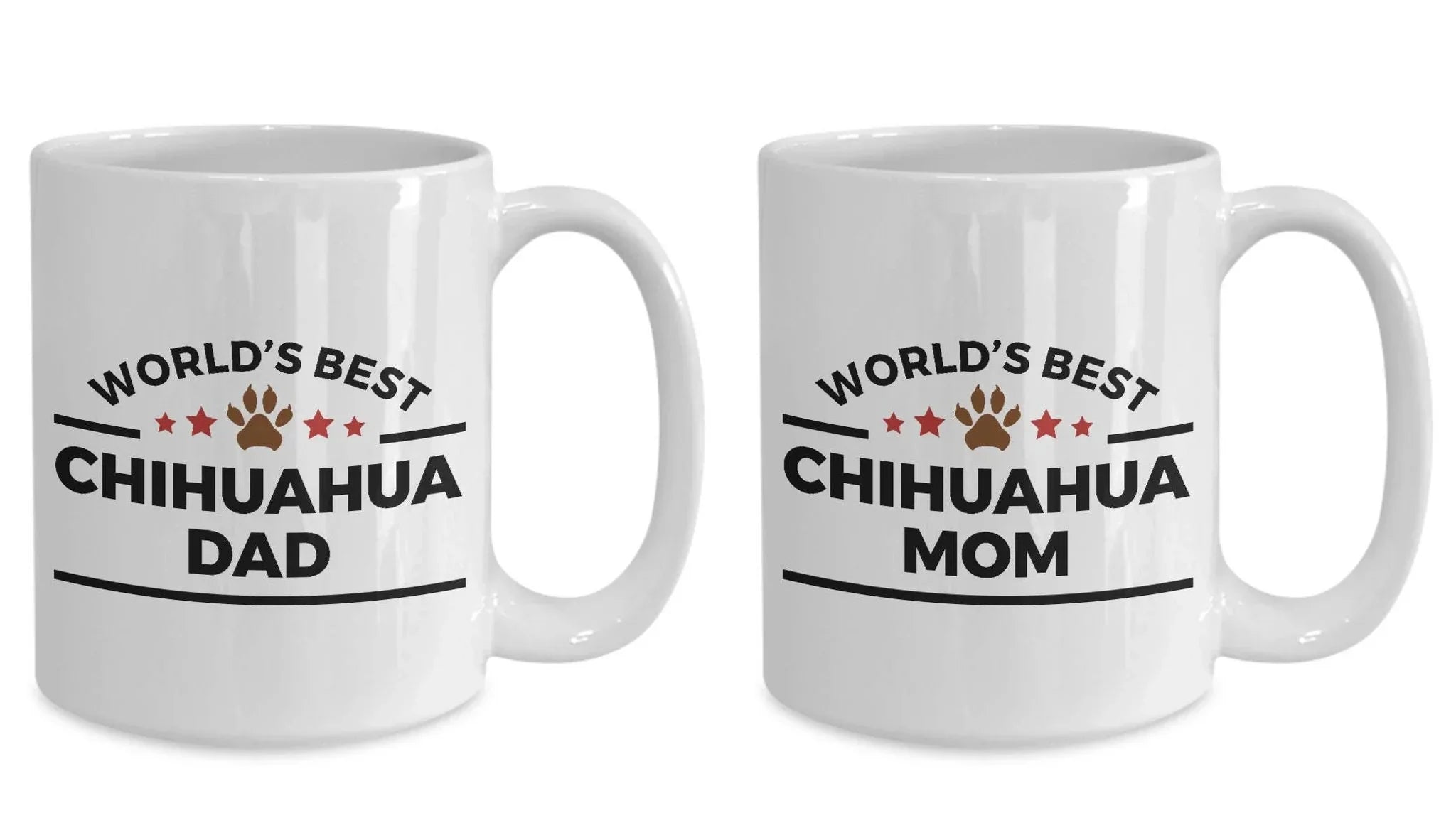 Chihuahua Dog Mom and Dad Couples Mug Set of 2