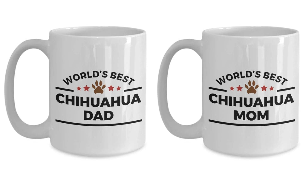 Chihuahua Dog Mom and Dad Couples Mug Set of 2