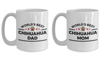 Chihuahua Dog Mom and Dad Couples Mug Set of 2