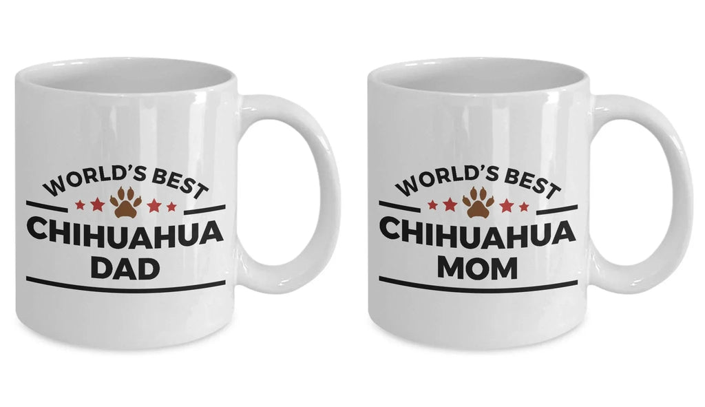 Chihuahua Dog Mom and Dad Couples Mug Set of 2