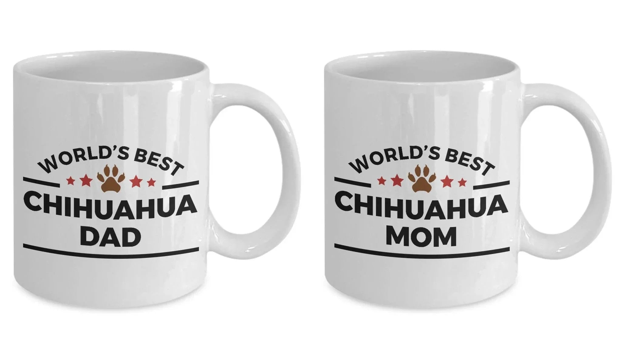 Chihuahua Dog Mom and Dad Couples Mug Set of 2