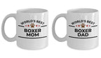 Boxer Dog Dad and Mom Coffee Mug - Gift Set of 2 - His and Hers
