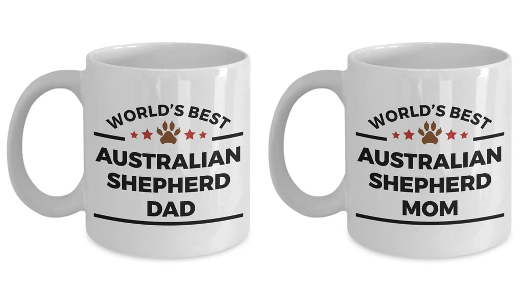 Australian Shepherd Dog Dad and Mom - Couples - Set of 2 Coffee Mug