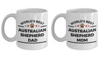 Australian Shepherd Dog Dad and Mom - Couples - Set of 2 Coffee Mug