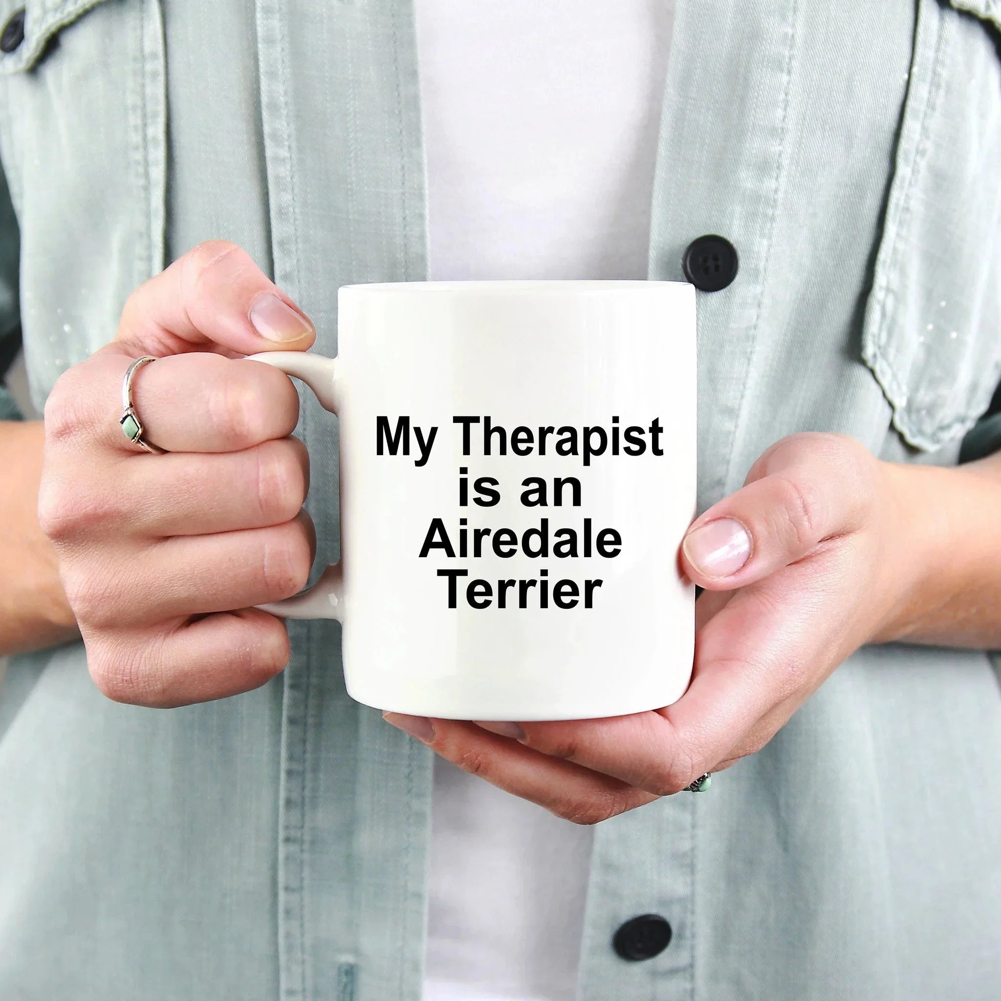 Airedale Terrier Dog Therapist Custom Ceramic Coffee Mug