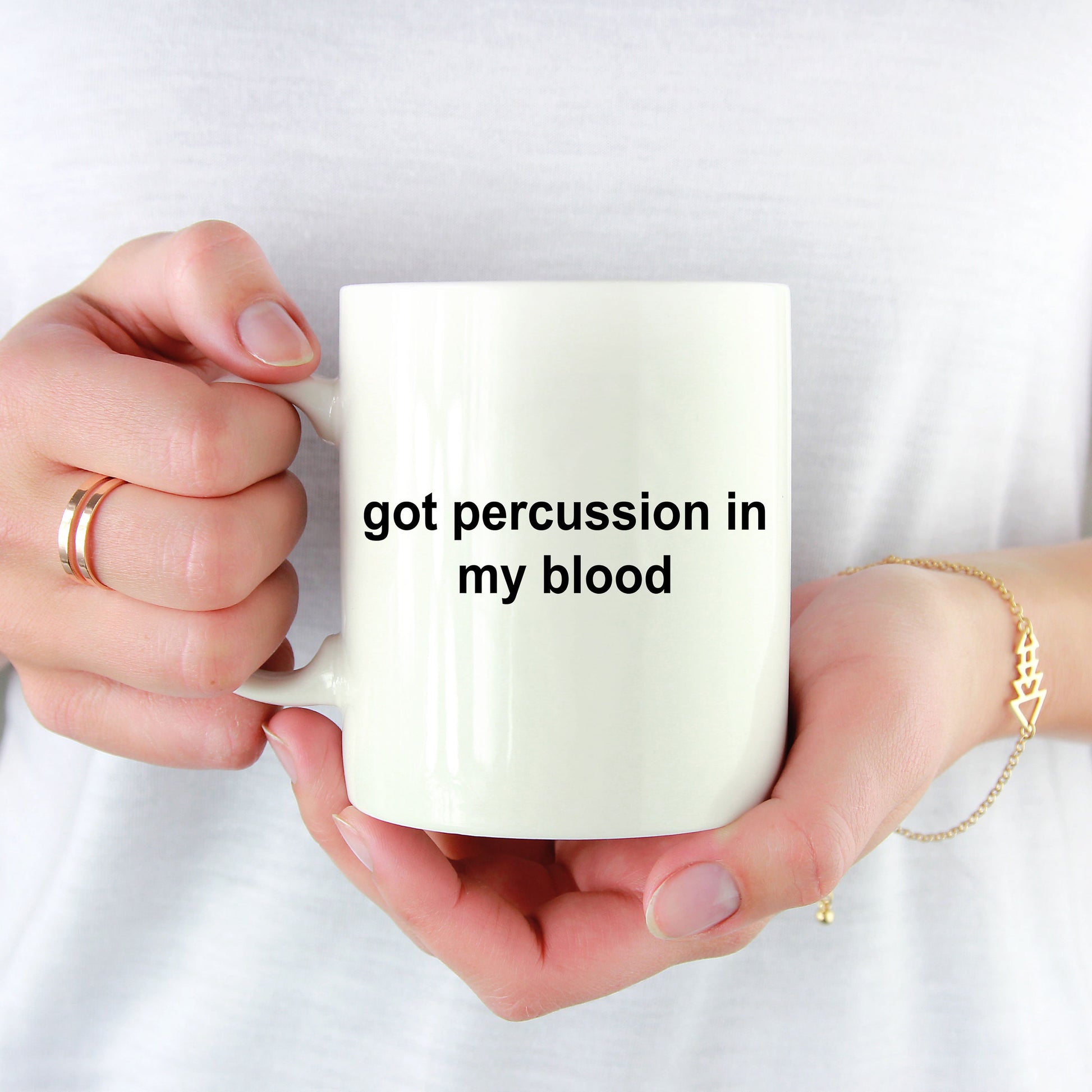 Drummer Ceramic Coffee Mug Gift - Got Percussion In My Blood - Mallard Moon Gift Shop