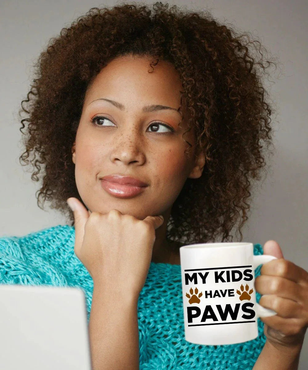 Dog Lover Gift My Kids Have Paws White Ceramic Mug