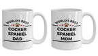 Cocker Spaniel Dog Dad and Mom Coffee Mugs Set of 2
