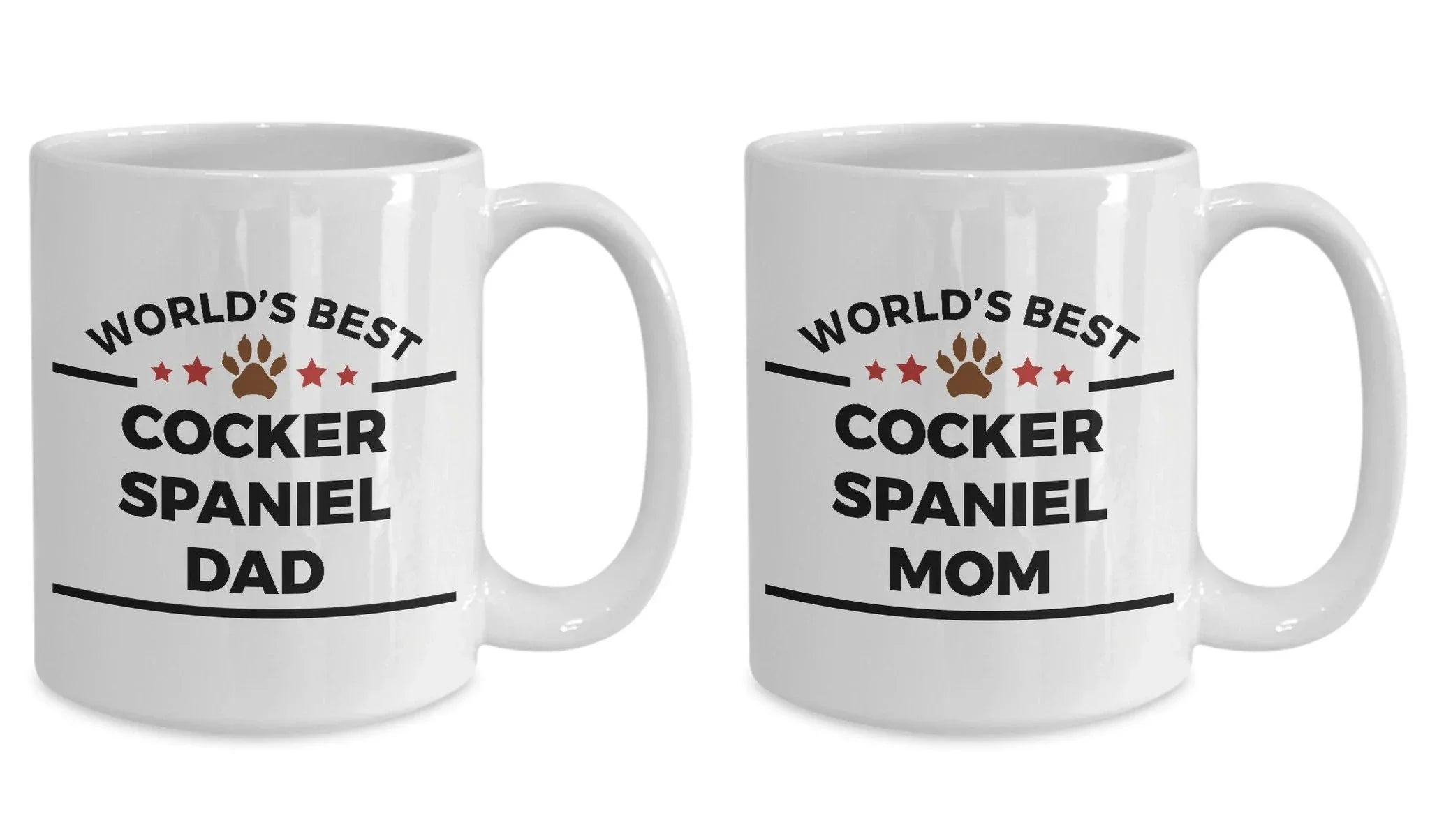 Cocker Spaniel Dog Dad and Mom Coffee Mugs Set of 2