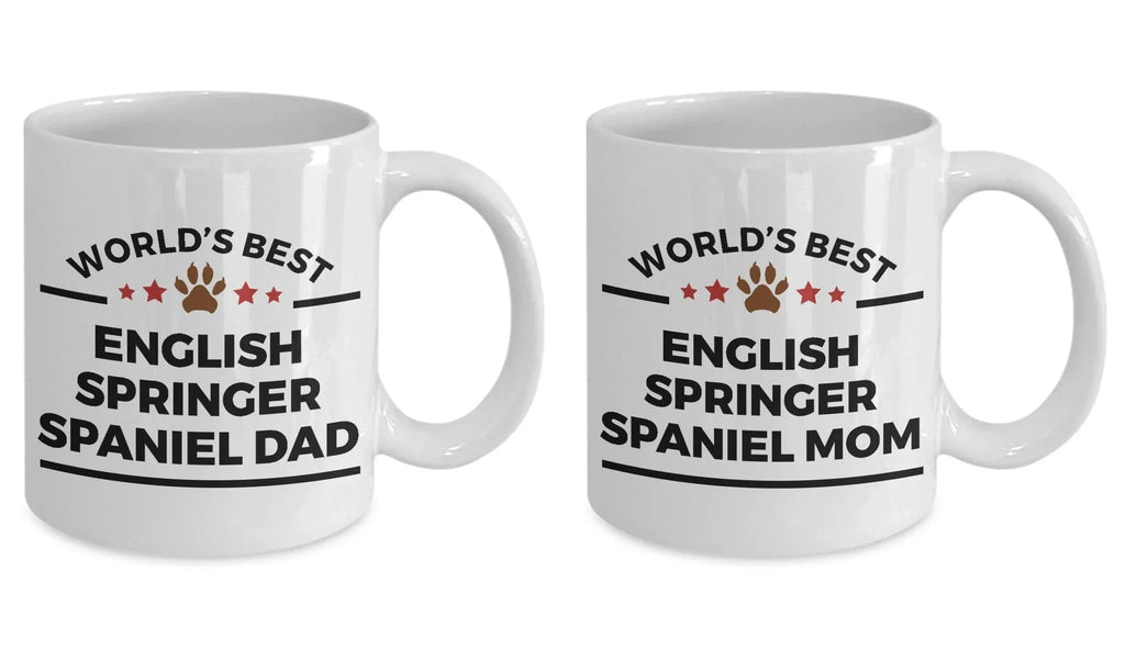 English Springer Spaniel Dog Dad and Mom Coffee Mug Set of 2
