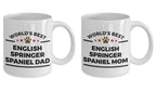 English Springer Spaniel Dog Dad and Mom Coffee Mug Set of 2