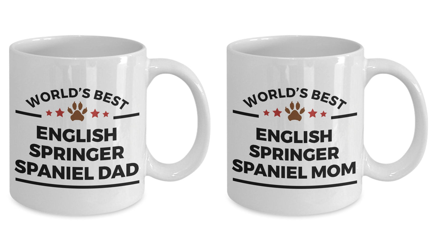English Springer Spaniel Dog Dad and Mom Coffee Mug Set of 2 - Mallard Moon Gift Shop
