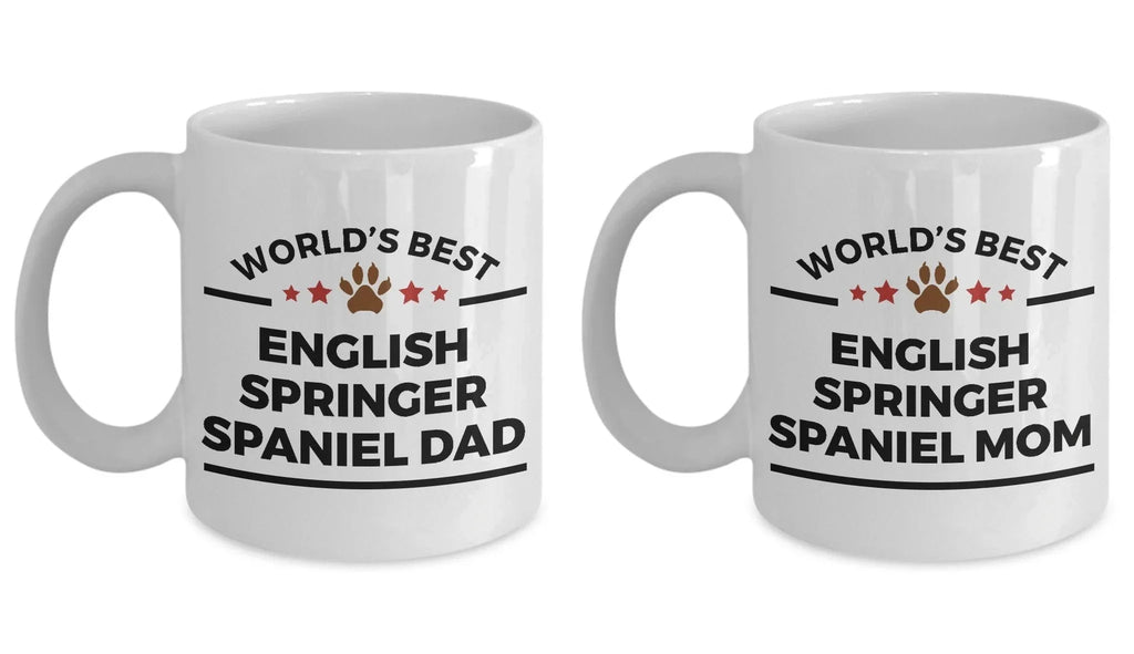 English Springer Spaniel Dog Dad and Mom Coffee Mug Set of 2