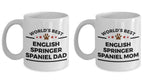English Springer Spaniel Dog Dad and Mom Coffee Mug Set of 2