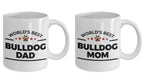 Bulldog Dog Dad and Mom Couple Mug - Set of 2 -His and Hers