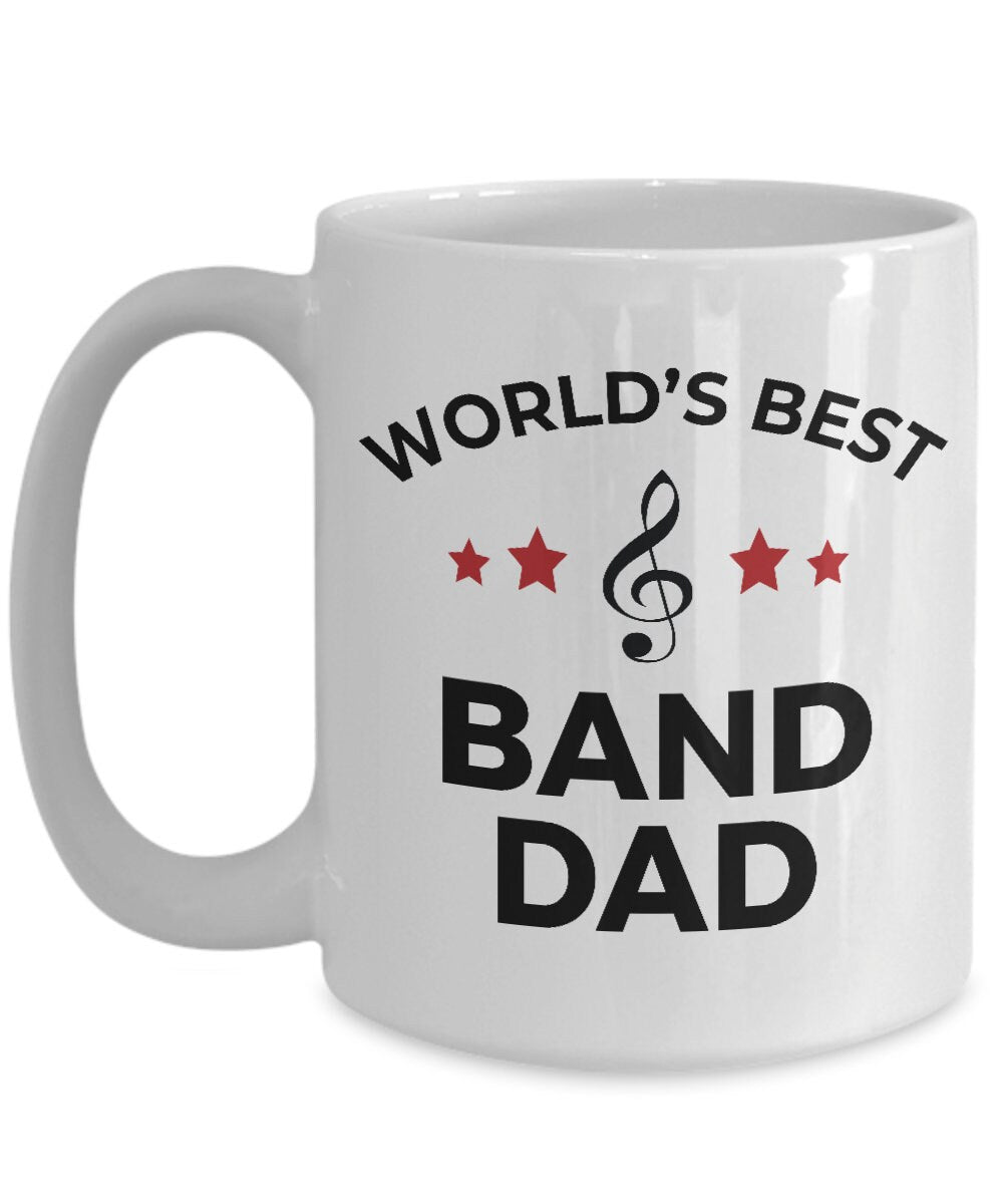 Band Dad Coffee Mug - Personalize Custom ceramic white, two-tone black, navy, red, pink - Mallard Moon Gift Shop