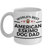 World’s Best American Eskimo Dog Dad Ceramic Coffee Mug – Funny Pet Lover Gift for American Eskimo Owners