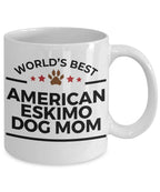 World’s Best American Eskimo Dog Mom Ceramic Coffee Mug – Funny Pet Lover Gift for American Eskimo Owners