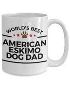 World’s Best American Eskimo Dog Dad Ceramic Coffee Mug – Funny Pet Lover Gift for American Eskimo Owners