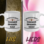 Cocker Spaniel Dog Dad and Mom Coffee Mugs Set of 2