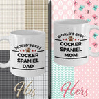 Cocker Spaniel Dog Dad and Mom Coffee Mugs Set of 2