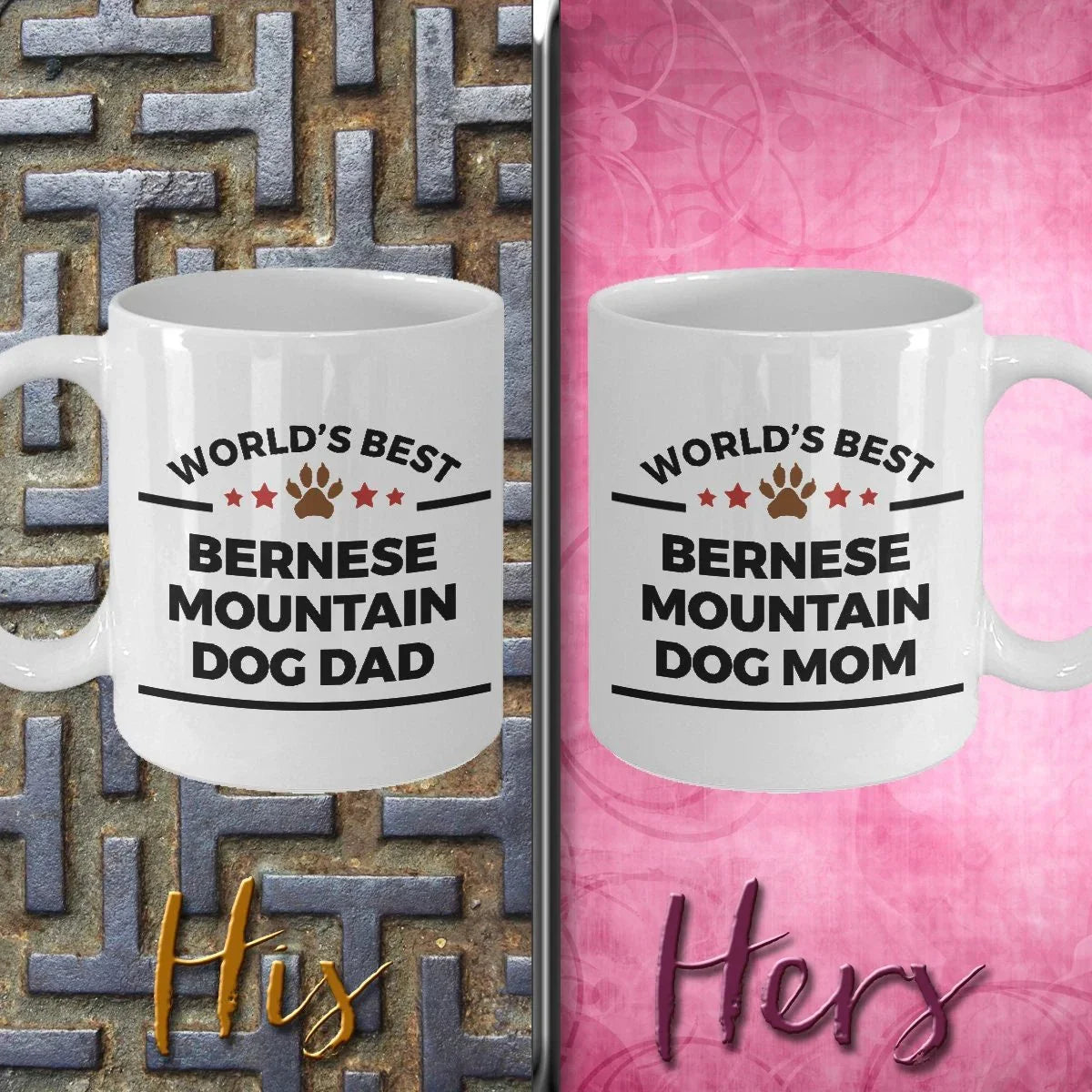 Bernese Mountain Dog Dad and Mom Coffee Couples - Mug Set of 2