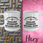 English Springer Spaniel Dog Dad and Mom Coffee Mug Set of 2