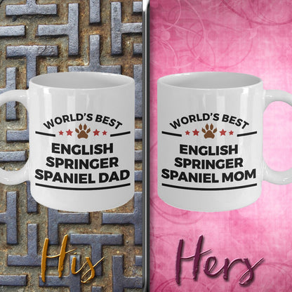 English Springer Spaniel Dog Dad and Mom Coffee Mug Set of 2 - Mallard Moon Gift Shop