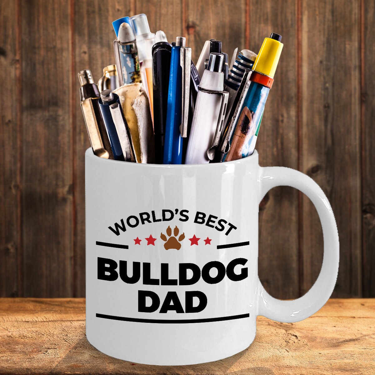 Bulldog Dog Best Dad Coffee Mug - Mallard Moon Gift Shop