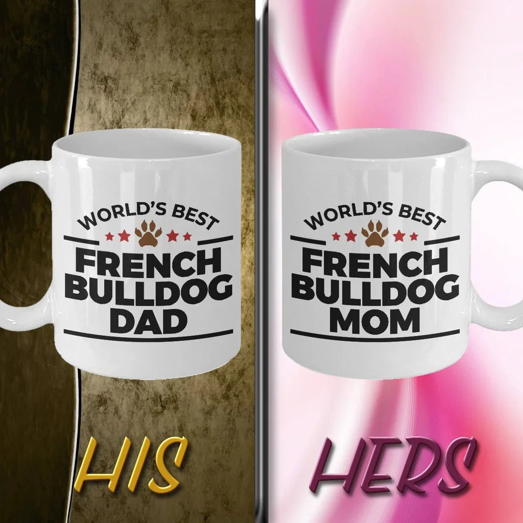 French Bulldog Mom and Dad - Couples Coffee Mugs - Set of 2
