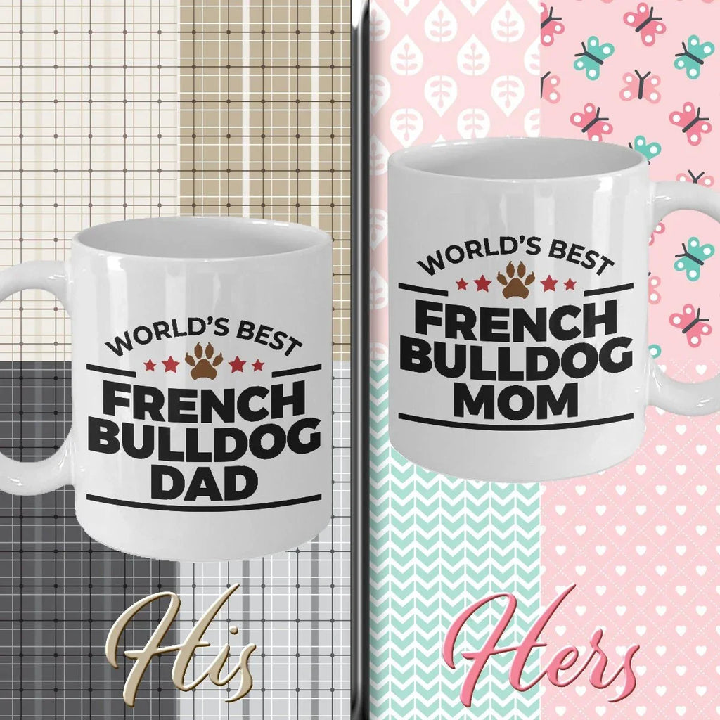 French Bulldog Mom and Dad - Couples Coffee Mugs - Set of 2