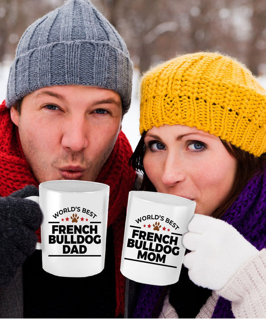 French Bulldog Mom and Dad - Couples Coffee Mugs - Set of 2