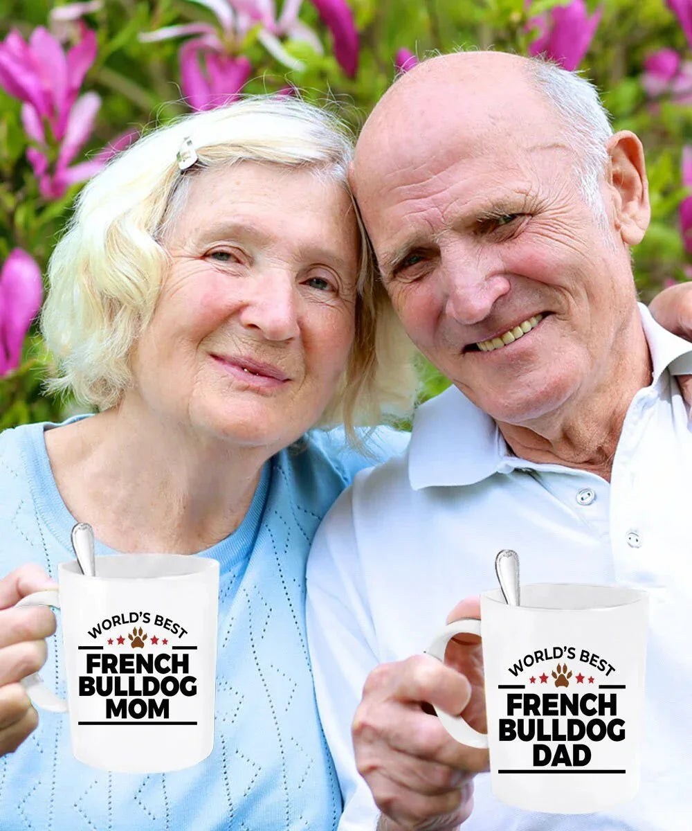 French Bulldog Mom and Dad - Couples Coffee Mugs - Set of 2