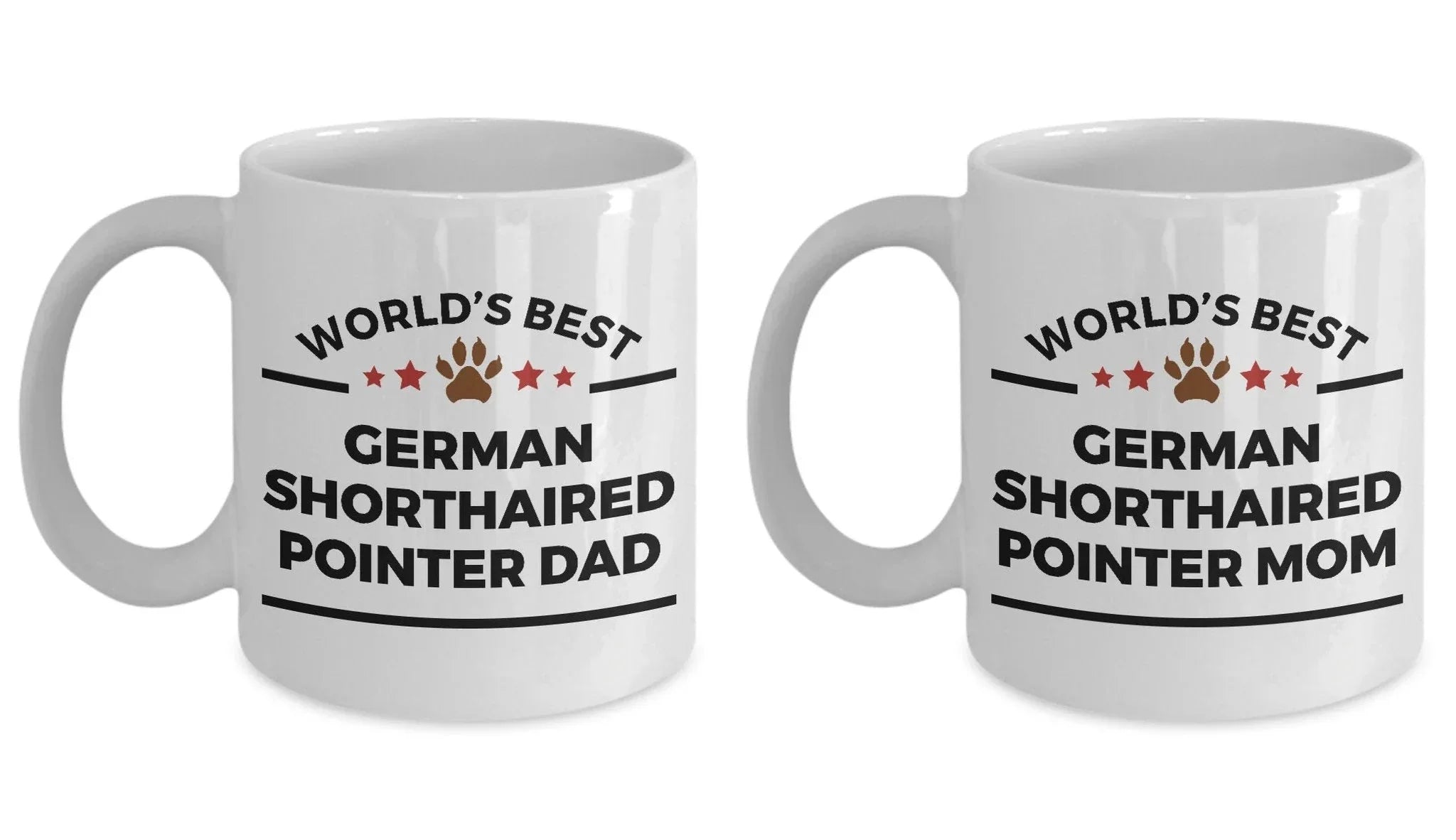 German Shorthaired Pointer Dog Dad and Mom Mug - Set of 2 - His and Hers