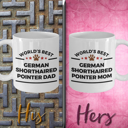German Shorthaired Pointer Dog Dad and Mom Mug - Set of 2 - His and Hers - Mallard Moon Gift Shop