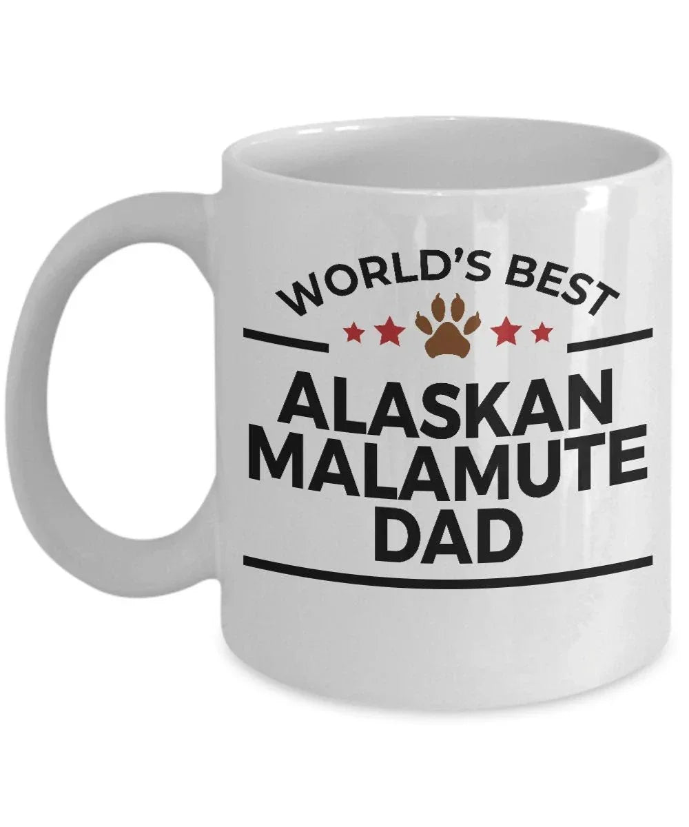 Alaskan Malamute Dog Dad Mug - Durable Ceramic Craftsmanship With Fade Resistant Full Wrap Sublimation Graphics