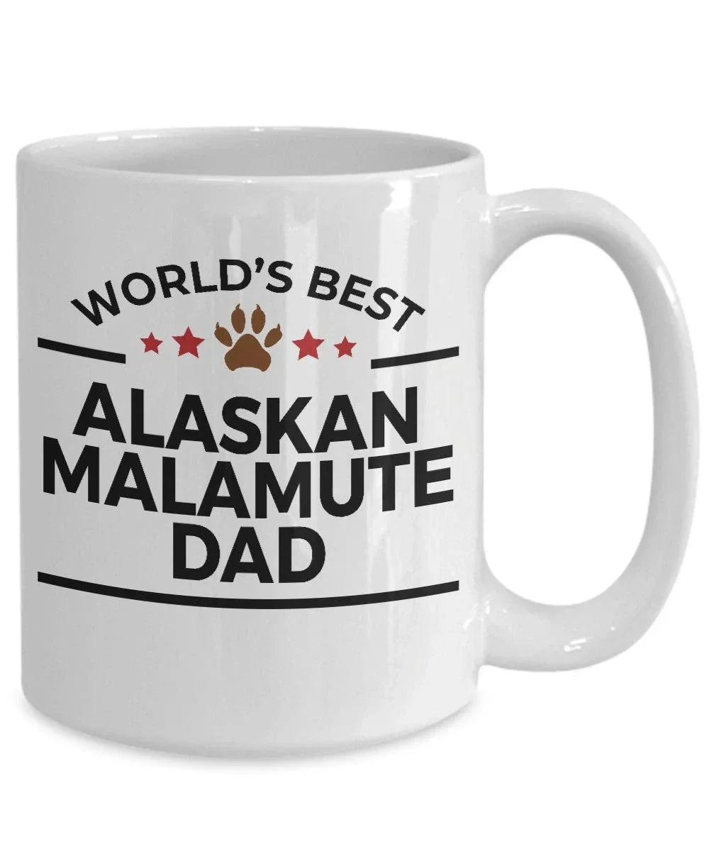 Alaskan Malamute Dog Dad Mug - Durable Ceramic Craftsmanship With Fade Resistant Full Wrap Sublimation Graphics