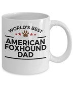 World’s Best American Foxhound Dog Dad Ceramic Coffee Mug – Funny Pet Lover Gift for American Foxhound Owners