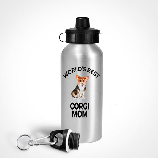 Corgi Dog Lover Gift Word's Best Mom Birthday Mother's Day Present Aluminum BPA-free Water Bottle - Mallard Moon Gift Shop