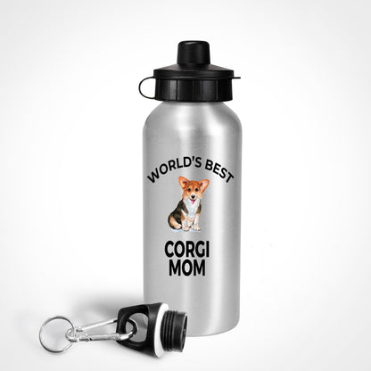 Corgi Dog Lover Gift Word's Best Mom Birthday Mother's Day Present Aluminum BPA-free Water Bottle - Mallard Moon Gift Shop