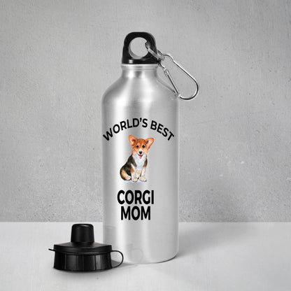 Corgi Dog Lover Gift Word's Best Mom Birthday Mother's Day Present Aluminum BPA-free Water Bottle - Mallard Moon Gift Shop