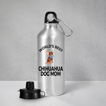 Chihuahua Dog Lover Gift Word's Best Mom Birthday Mother's Day Present Aluminum BPA-free Water Bottle - Mallard Moon Gift Shop