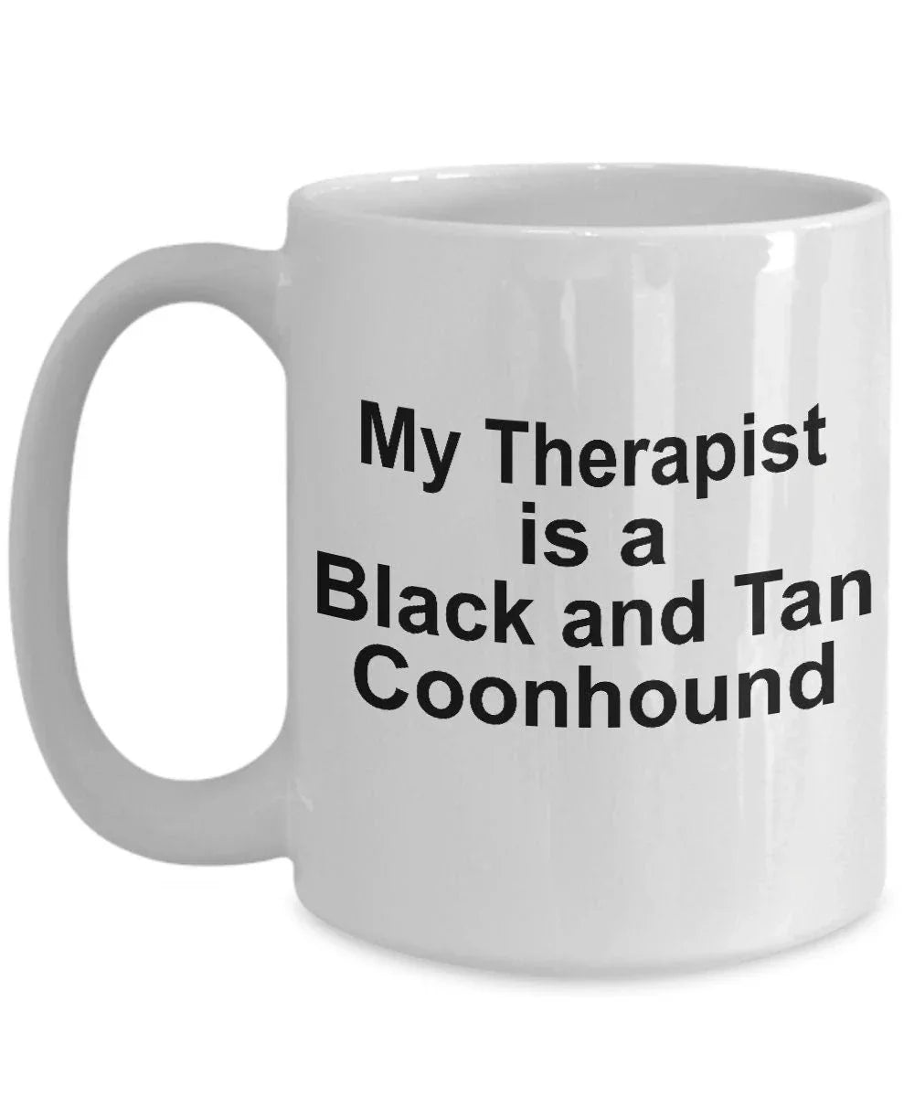 Black and Tan Coonhound Dog Therapist Mug