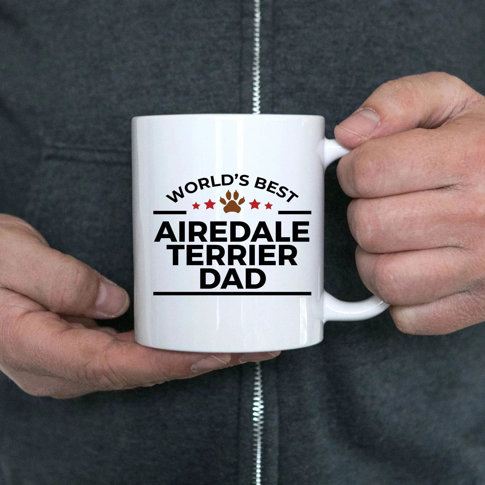 Airedale Terrier Dog Dad Custom Ceramic Coffee Mug