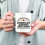 World’s Best American Eskimo Dog Mom Ceramic Coffee Mug – Funny Pet Lover Gift for American Eskimo Owners
