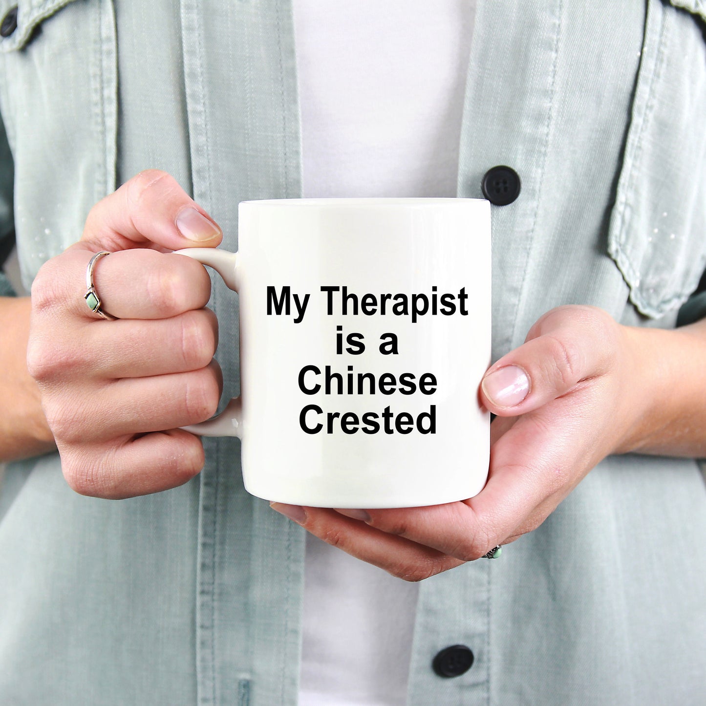 Chinese Crested Dog Therapist Custom Ceramic Coffee Mug - Mallard Moon Gift Shop